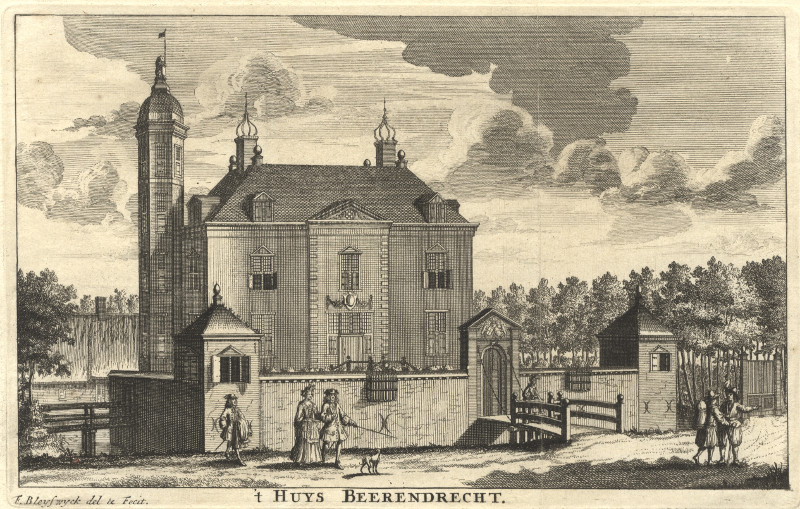 afbeelding van prent ´t Huys Beerendrecht van F. van Bleyswijck (Alphen aan de Rijn)