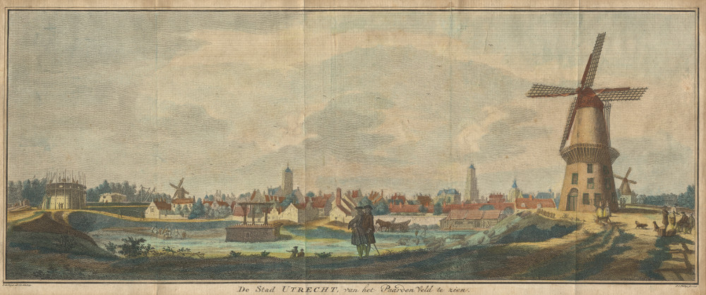 afbeelding van prent De Stad Utrecht, van het Paarden Veld te zien van J.C. Philips, J. de Beijer (Utrecht)