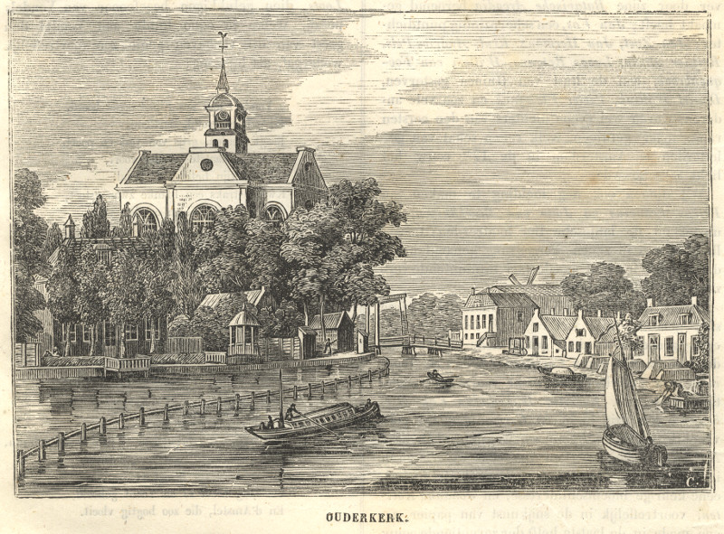 afbeelding van prent Ouderkerk van nn (Ouderkerk aan de Amstel)