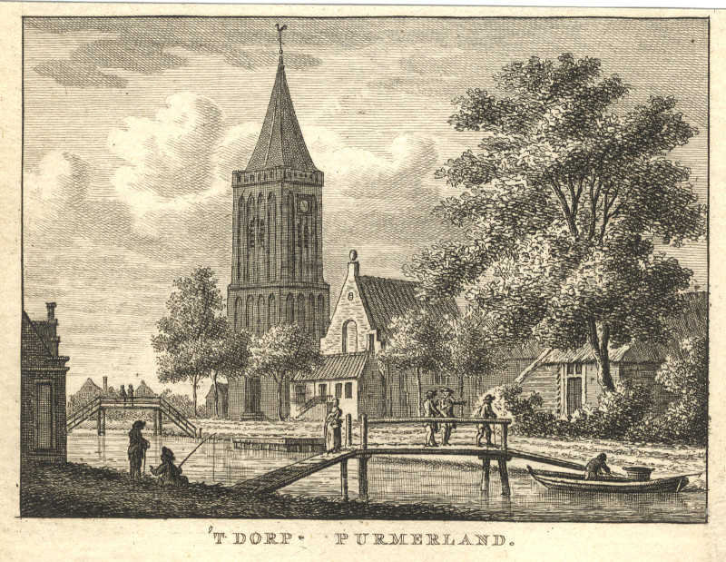 afbeelding van prent ´t Dorp Purmerland van H. Spilman (Purmerland)
