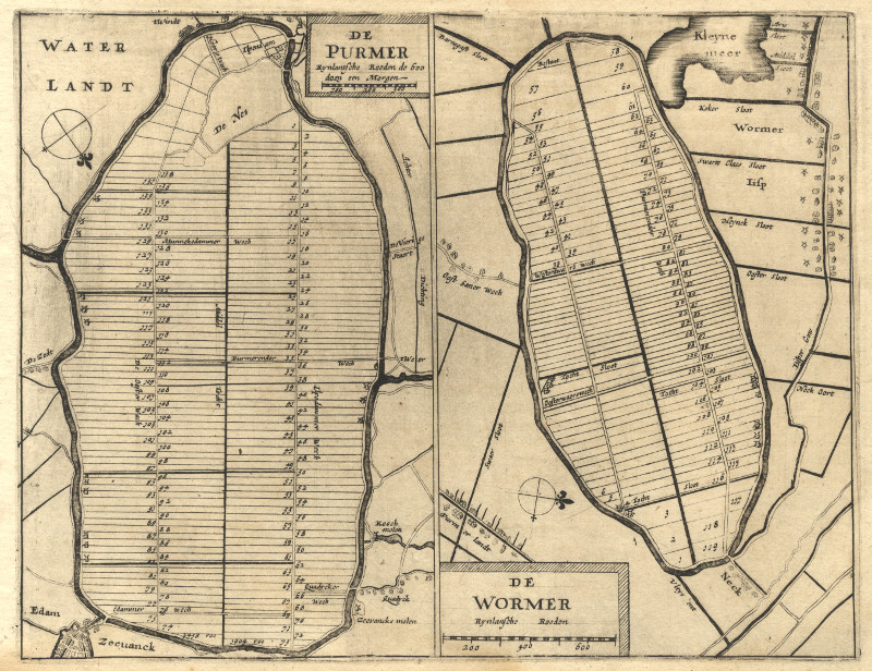 afbeelding van plattegrond De Purmer; de Wormer van J. Aertzen (Purmerend)