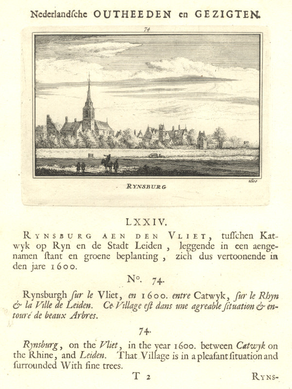 afbeelding van prent Rynsburg, 1600 van A. Rademaker (Rijnsburg)