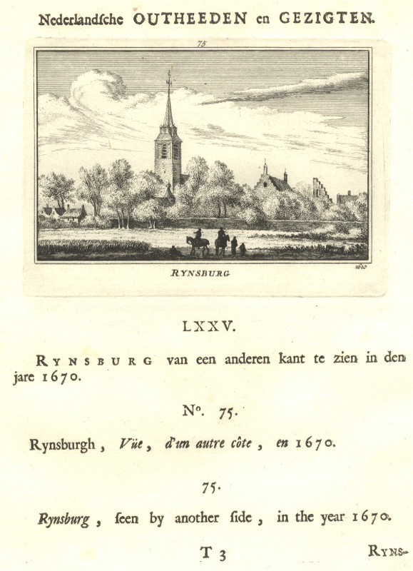 afbeelding van prent Rynsburg, 1670 van A. Rademaker (Rijnsburg)