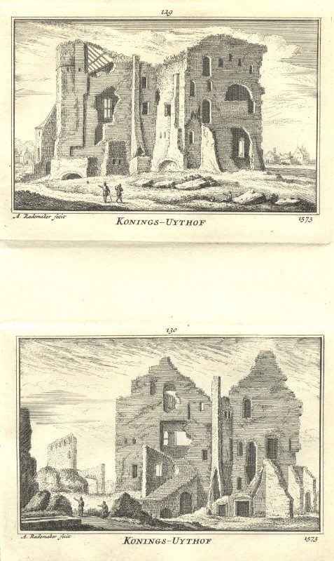 afbeelding van prent Konings-Uythof 1573 van A. Rademaker (Delft)