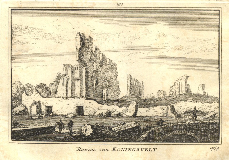 afbeelding van prent Ruwine van Koningsvelt 1573 van A. Rademaker (Delft)