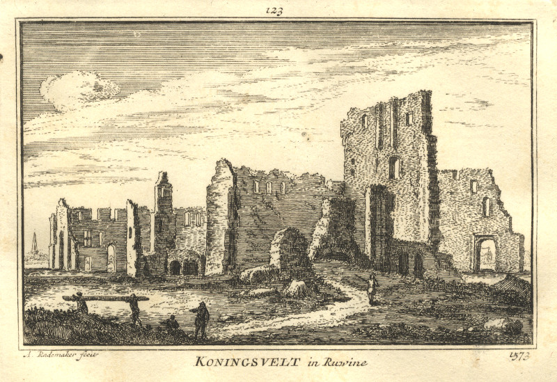 afbeelding van prent Koningsvelt in Ruwine 1573 van A. Rademaker (Delft)