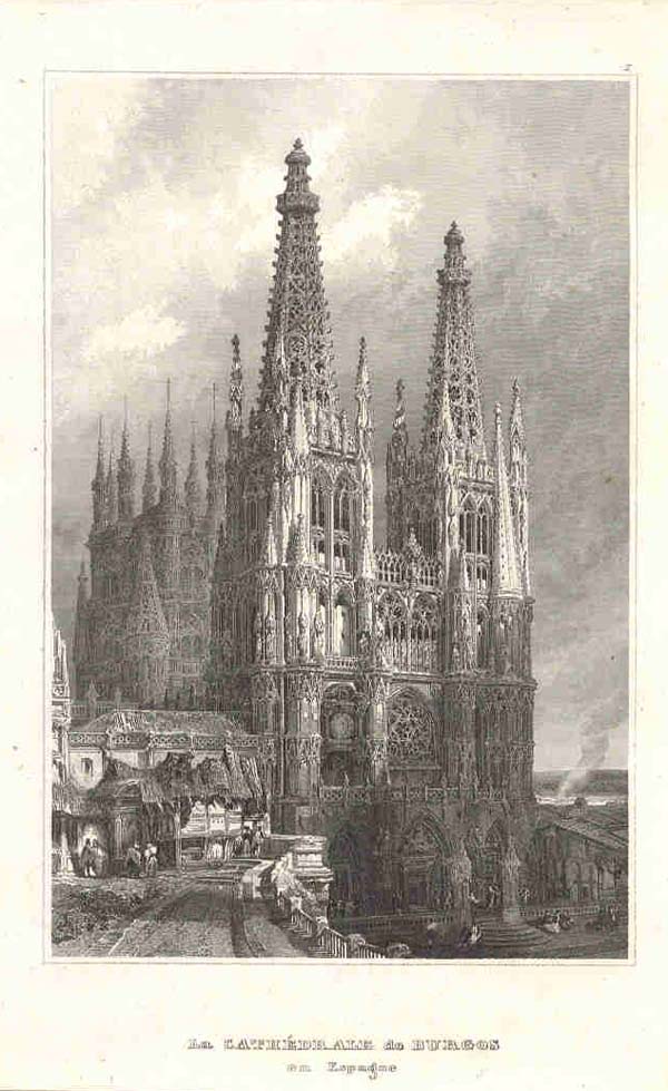 afbeelding van prent La Cathedrale de Burgos en Espagne van nn (Burgos)