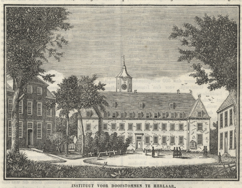afbeelding van prent Instituut voor Doofstommen te Herlaar van Tollenaar (Sint-Michielsgestel)
