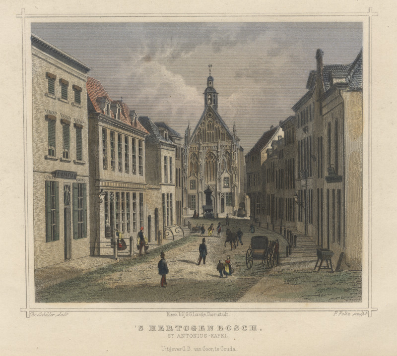 afbeelding van prent ´s Hertogenbosch. St. Antonius-Kapel van F. Foltz naar Chr. Schüler (´s-Hertogenbosch)