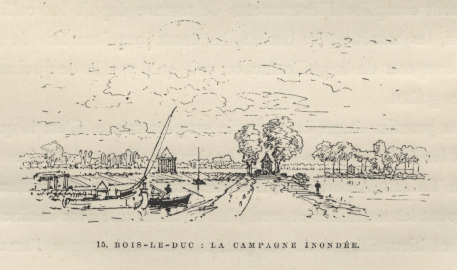 afbeelding van prent Bois-le-Duc: la campagne inondee van nn (´s-Hertogenbosch)