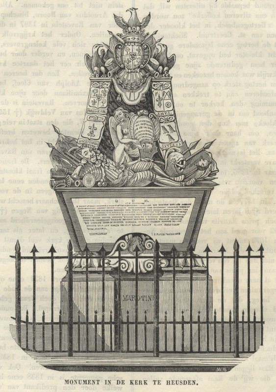 afbeelding van prent Monument in de kerk te Heusden van W. B. (Heusden)