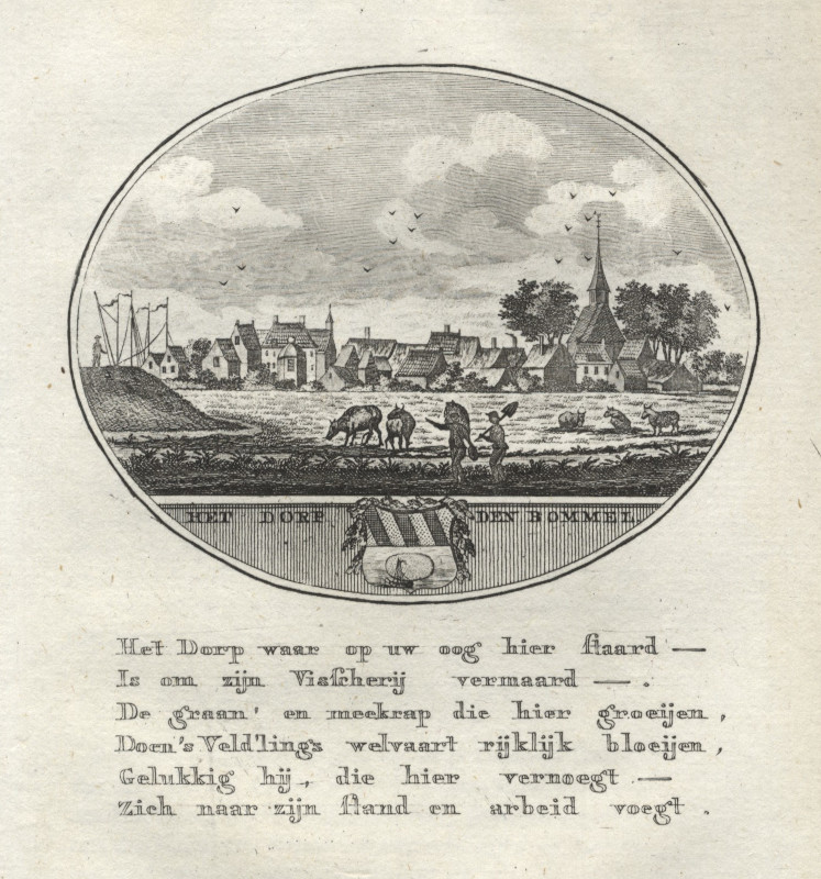 afbeelding van prent Het Dorp Den Bommel van Anna C. Brouwer (Den Bommel)