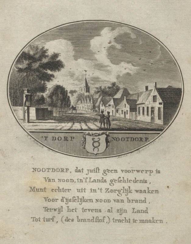 afbeelding van prent ´t Dorp Nootdorp van Anna C. Brouwer (Nootdorp)