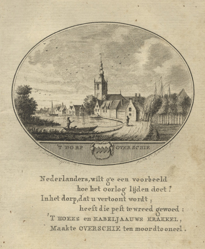 afbeelding van prent ´t Dorp Overschie van Anna C. Brouwer (Overschie)