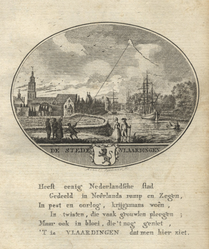 afbeelding van prent De Stede Vlaardingen van Anna C. Brouwer (Vlaardingen)