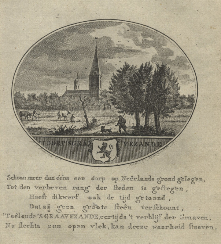 afbeelding van prent ´t Dorp ´s Gravezande van Anna C. Brouwer (´s-Gravezande)