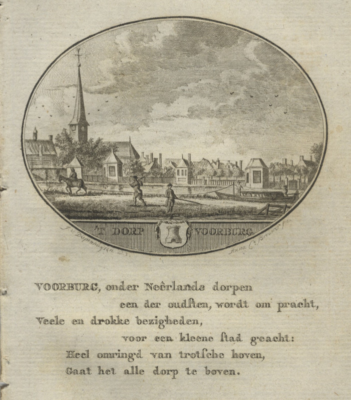 afbeelding van prent ´t Dorp Voorburg van Anna C. Brouwer (Voorburg)