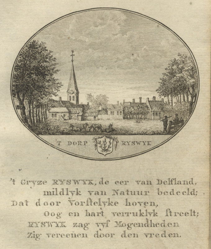 afbeelding van prent ´t Dorp Rijswijk van Anna C. Brouwer (Rijswijk)