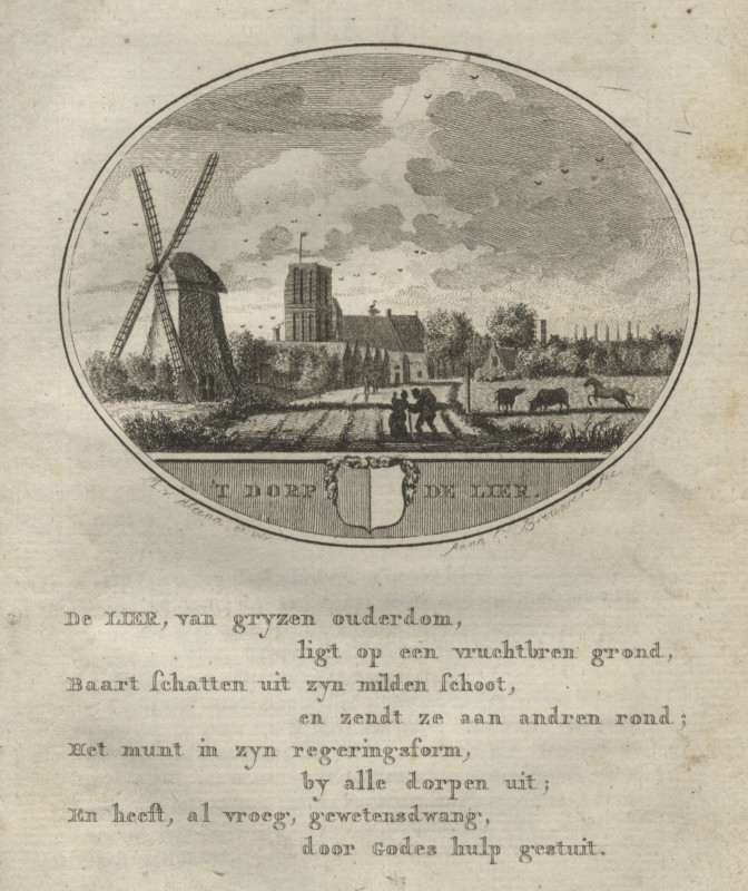 afbeelding van prent ´t Dorp De Lier van Anna C. Brouwer (De Lier)