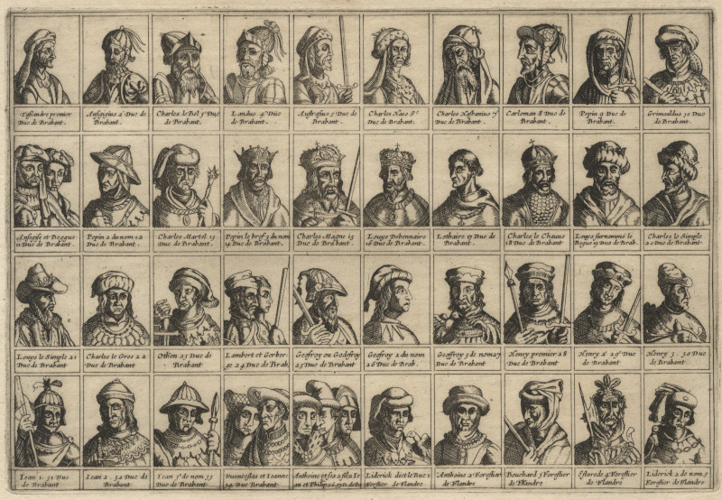 afbeelding van prent Veertig portretten van Frankische edelen van nn (Adel, )