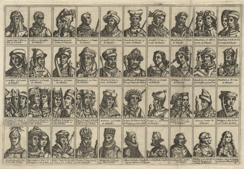 afbeelding van prent Veertig portretten van Graven van Vlaanderen van nn (Adel, )