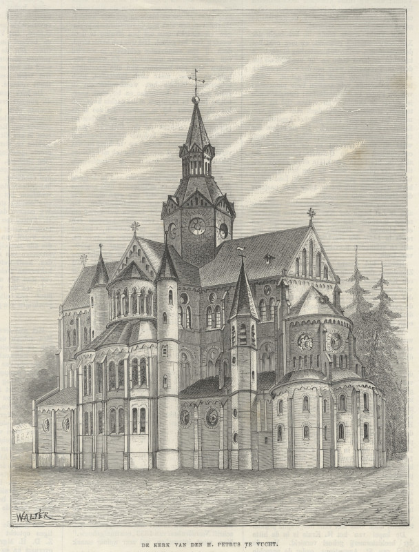 afbeelding van prent De Kerk van den H. Petrus te Vucht van Walter (Vught)