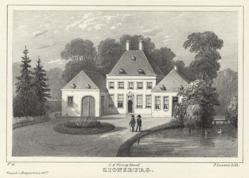 afbeelding van prent Zionsburg van P. Lauters, V.G. (Vught)