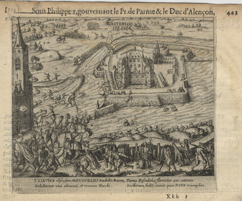 afbeelding van prent Sous Philippe 2, gouvernant le Pr. de Parme & le Duc d´Alencon van Willem Baudartius (Westerlo)