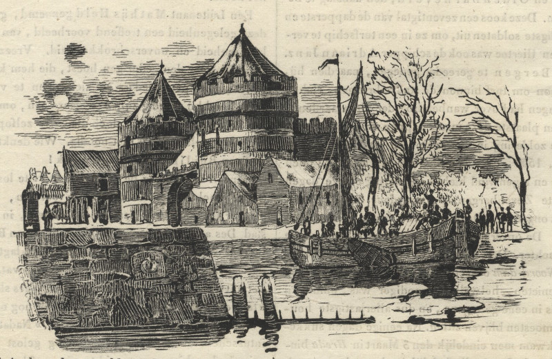 afbeelding van prent Het Turfschip van Breda van nn (Breda)