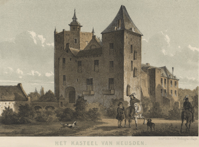 afbeelding van prent Het Kasteel van Heusden van nn, C.W. Mieling (Heusden)