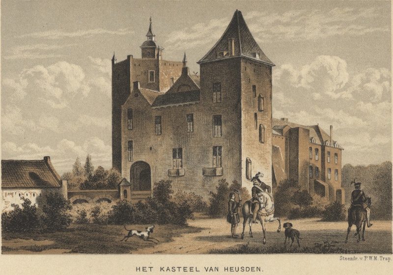 afbeelding van prent Het Kasteel van Heusden van nn, P.W.M. Trap (Heusden)