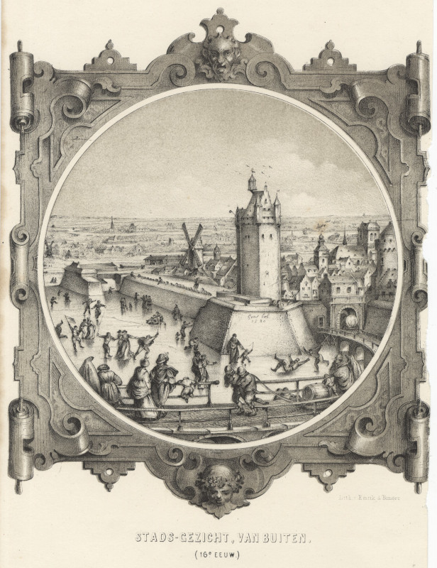 afbeelding van prent Stads-Gezicht, buiten (16- eeuw) van Emrik & Binger