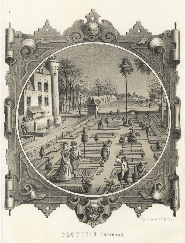 afbeelding van prent Slottuin (16e eeuw) van nn, P.W.M. Trap