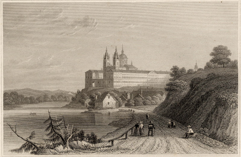 afbeelding van prent Benedictiner - Abtey Moelk an der Donau in Oesterreich van nn (Moelk an der Donau)