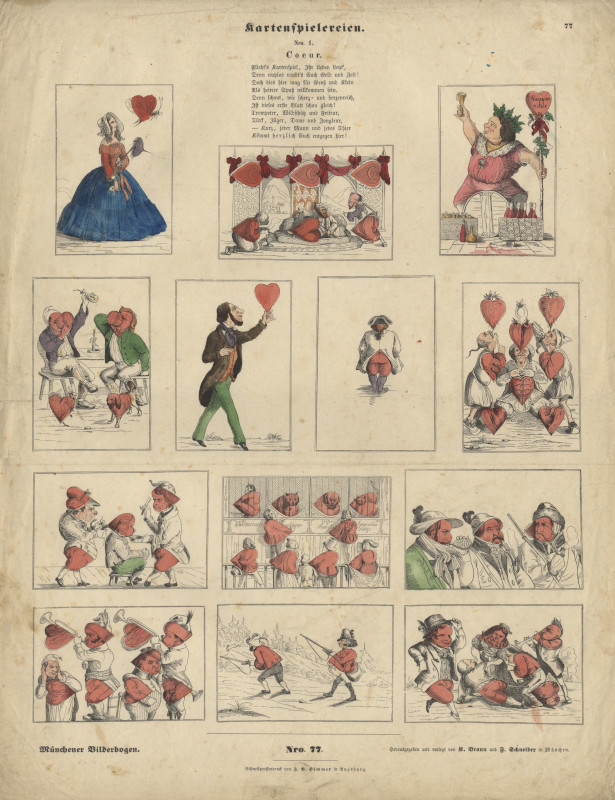 afbeelding van prent Kartenspielereien Nro 1: Coeur van J.C. Beeg