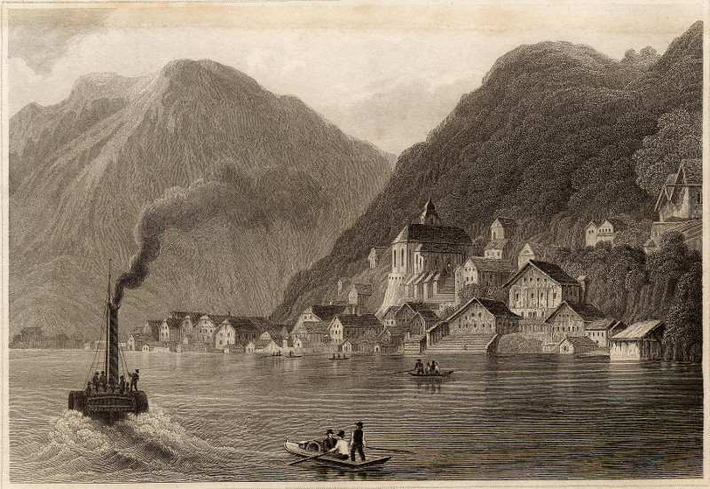 afbeelding van prent Hallstadt van nn (Hallstatt)