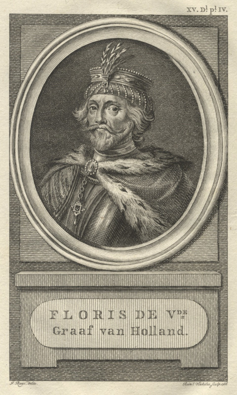afbeelding van prent Floris de Vde Graaf van Holland van Reinier Vinkeles, J. Buys (Adel, )