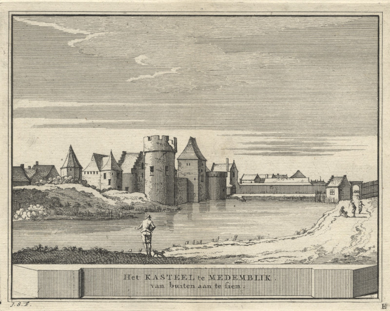 afbeelding van prent Het Kasteel te Medemblik, van buiten aan te sien van J. Schijnvoet (Medemblik)