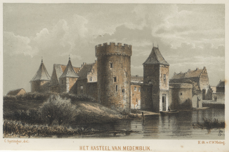 afbeelding van prent Het Kasteel van Medemblik van C. Springer (Medemblik)