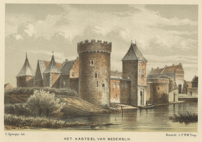 afbeelding van prent Het Kasteel van Medemblik van C. Springer (Medemblik)