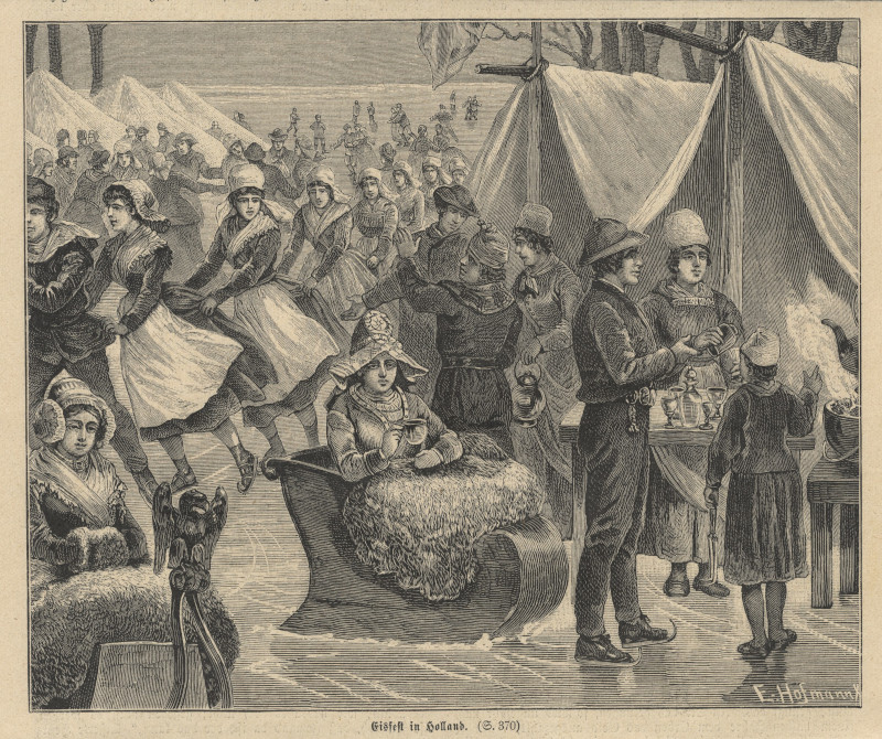 afbeelding van prent Eissfest in Holland van E. Hofmann