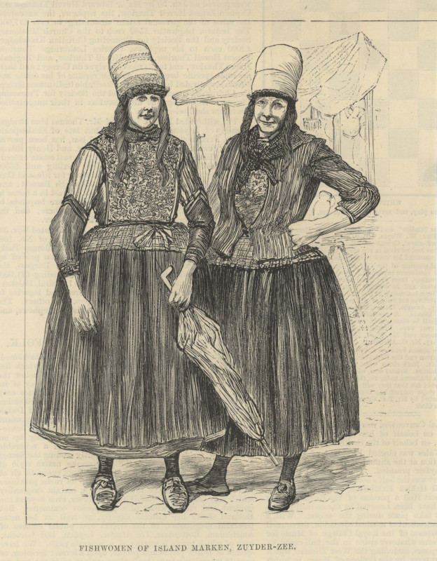 afbeelding van prent Fishwomen of Island Marken, Zuyderzee van nn (Marken)