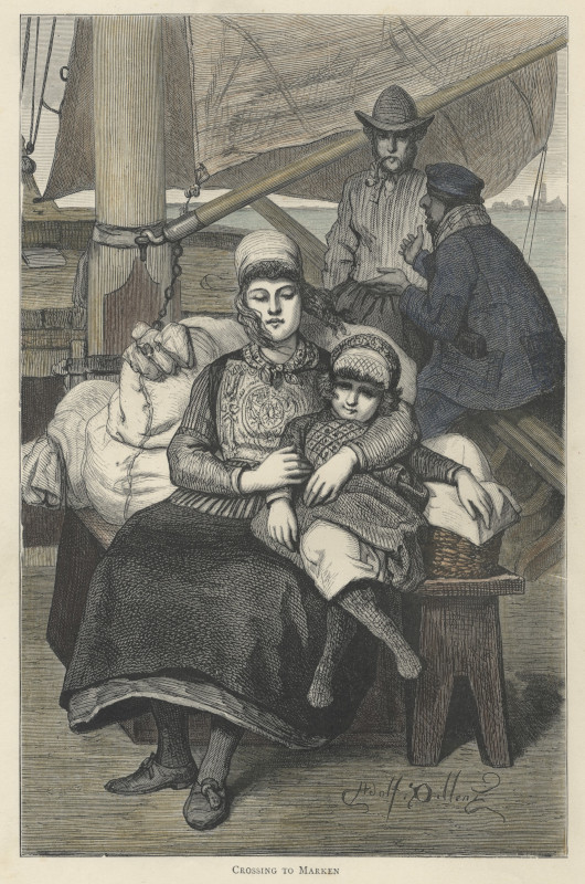 afbeelding van prent Frau und Kind aus Marken van A. Dillens