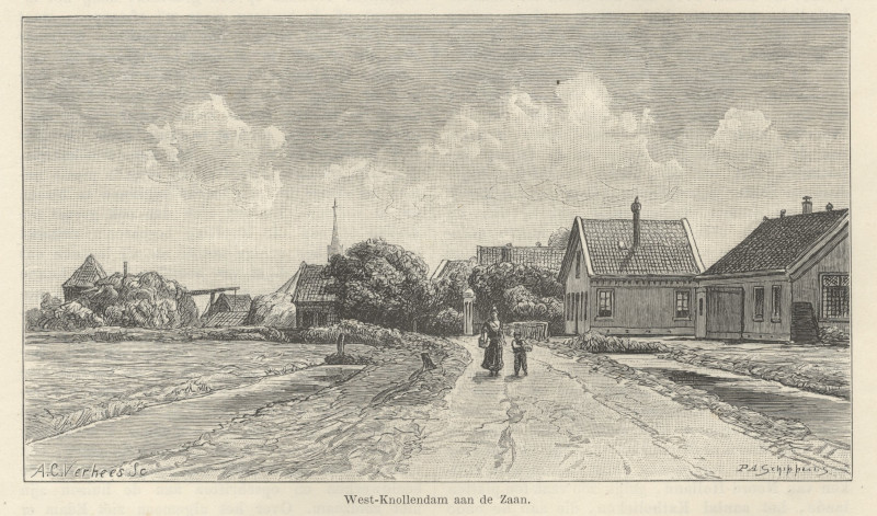 afbeelding van prent West-Knollendam aan de Zaan van P.A. Schipperus, A.C. Verhees (West-Knollendam)