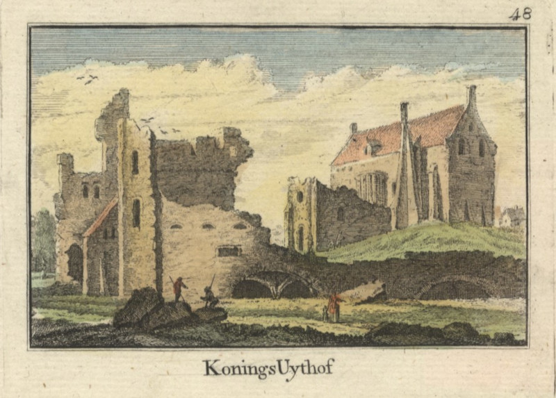 afbeelding van prent KoningsUythof van naar A. Rademaker (Delft)