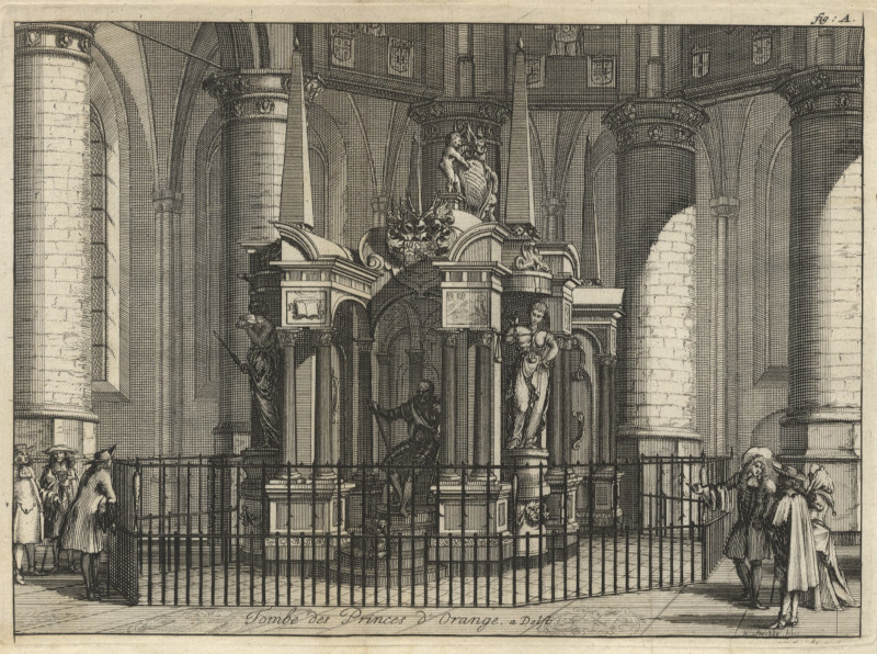 afbeelding van prent Tombe des Princes d´Orange a Delft van Willem Swidde (Delft)