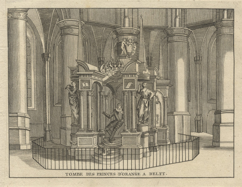 afbeelding van prent Tombe des Princes d´Orange a Delft van nn (Politici, Adel, )