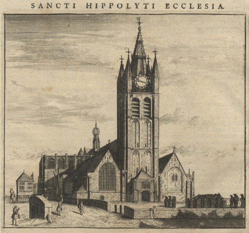 afbeelding van prent Sancti Hippolyti Ecclesia van H.F. van Heussen (Delft)