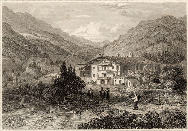 afbeelding van prent Haus des Sandwirth´s Hofer in Tyrol van nn (Tirol, Tyrol)