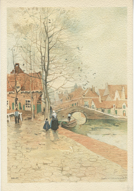 afbeelding van prent Delft van Henri Cassiers (Delft)